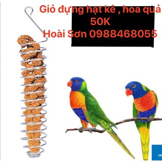 Phụ kiện Vẹt - Lò xo đựng kê và hoa quả