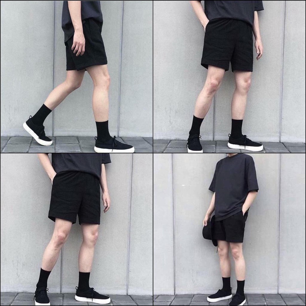 Quần short kaki đen Nam Nữ YAYSHOP năng động cá tính hình thật form unisex