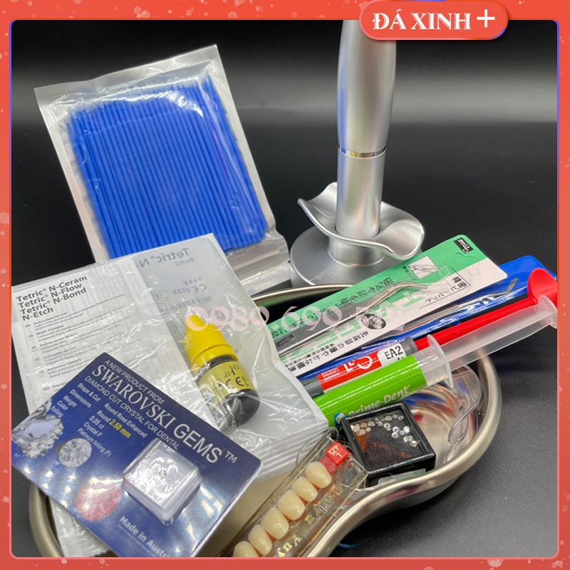 Bộ Dụng Cụ Đắp Khểnh Răng &amp; Gắn Đá Đính Răng Cao Cấp Tặng Kèm Set Hộp Đá Đính Răng Cao Cấp