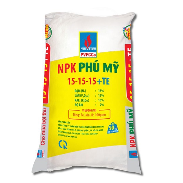 NPK 15.15.15 Phú Mĩ chuyên dùng bón thúc hoa, thúc quả cho các loại cây trồng - tăng năng suất, chất lượng túi 500gr