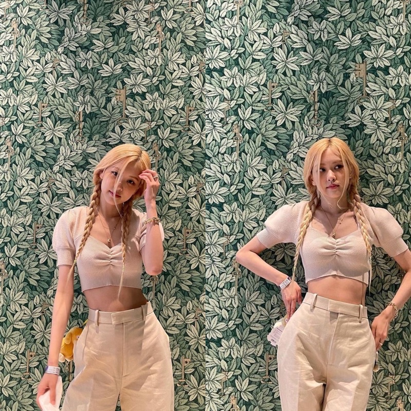 Áo croptop len tăm BLACKPINK Rosé, SNSD Sunny, GFriend SinB, Park Jiyeon, IZONE Wonyoung Chaeyeon