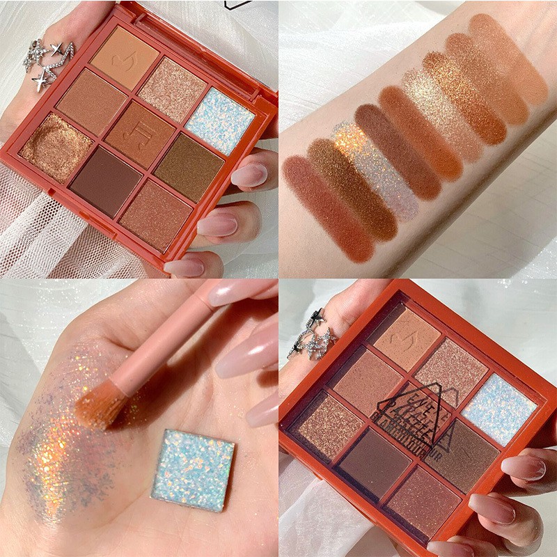 (Glam Colour) Bảng Phấn Mắt Nhũ 9 Ô Glamclour Eye Palette Salsa