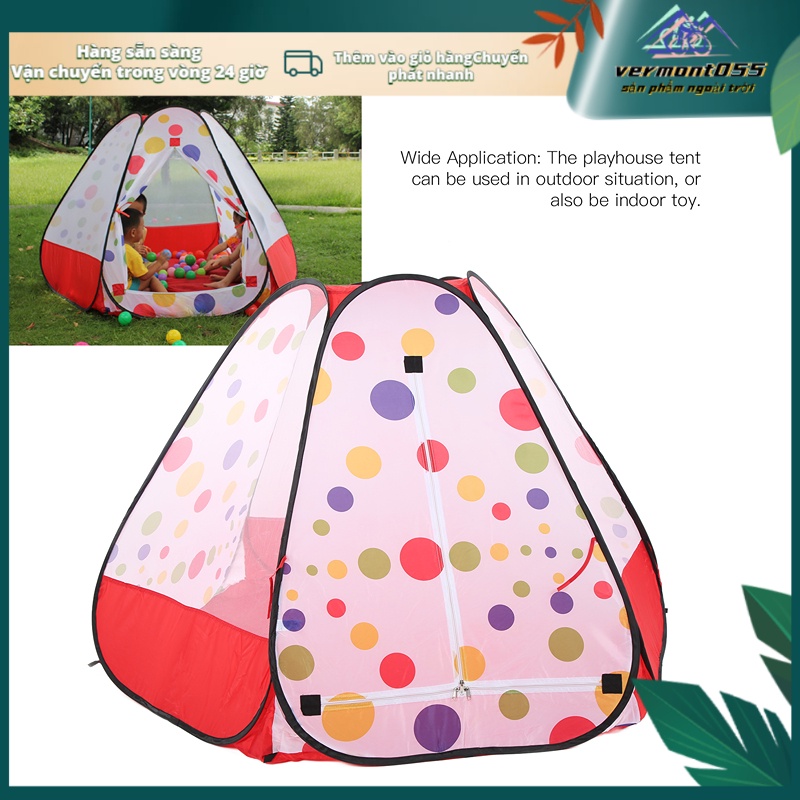 Có thể bán buôn Lều cho trẻ em di động Vui chơi vui giải trí ngoài trời trong nhà Đi cắm trại dã ngoại Tiệc Pajama Hàng giao ngayVermont055