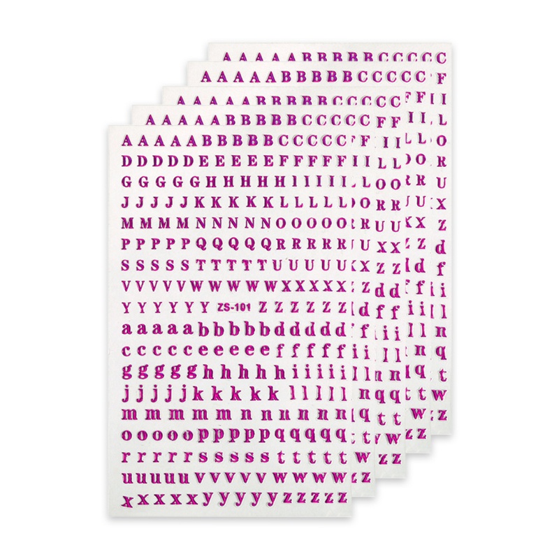 Bộ 5 Tấm Sticker Chữ PET Bằng Nhựa Dùng Làm Đồ Trang Trí DIY