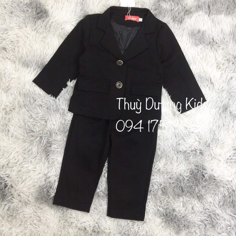 Bộ vest 2 chi tiết Le Monde màu đen cho bé trai 1-6y