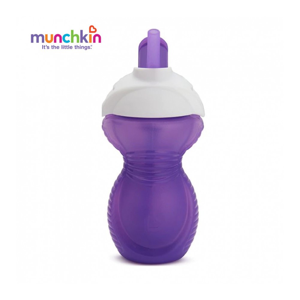 Cốc ống hút CL Munchkin Màu sắc Xanh lá/Xanh lơ/Hồng/Tím chống rò rỉ (siliconeUSA)