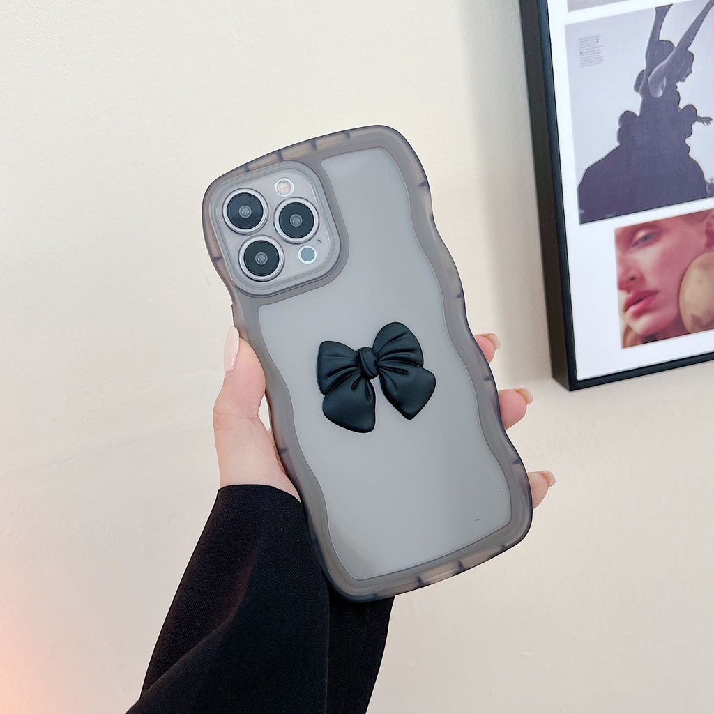 Ốp Điện Thoại Mềm Trong Suốt Chống Sốc Màu Kẹo Có Nơ Cho 7 8 SE 2020 7P 8P X Xs XR Xs max 11 12 13 Pro 11 12 13 Pro max