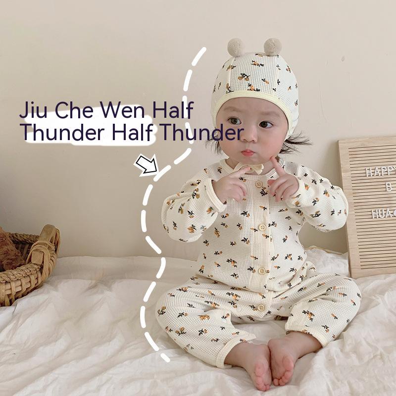 Bộ Áo Liền Quần Tay Dài Màu Đỏ Phong Cách Hàn Quốc Dành Cho Bé