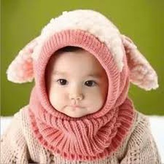 MŨ LEN TAI CỪU ĐÁNG YÊU CHO BÉ