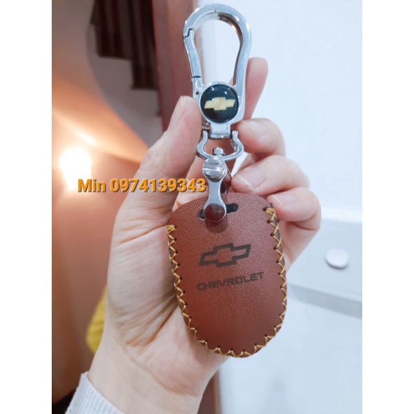 Spark Bao da chìa khóa Chevrolet spark bằng da bò thật, kèm tặng móc khóa, khắc tên free
