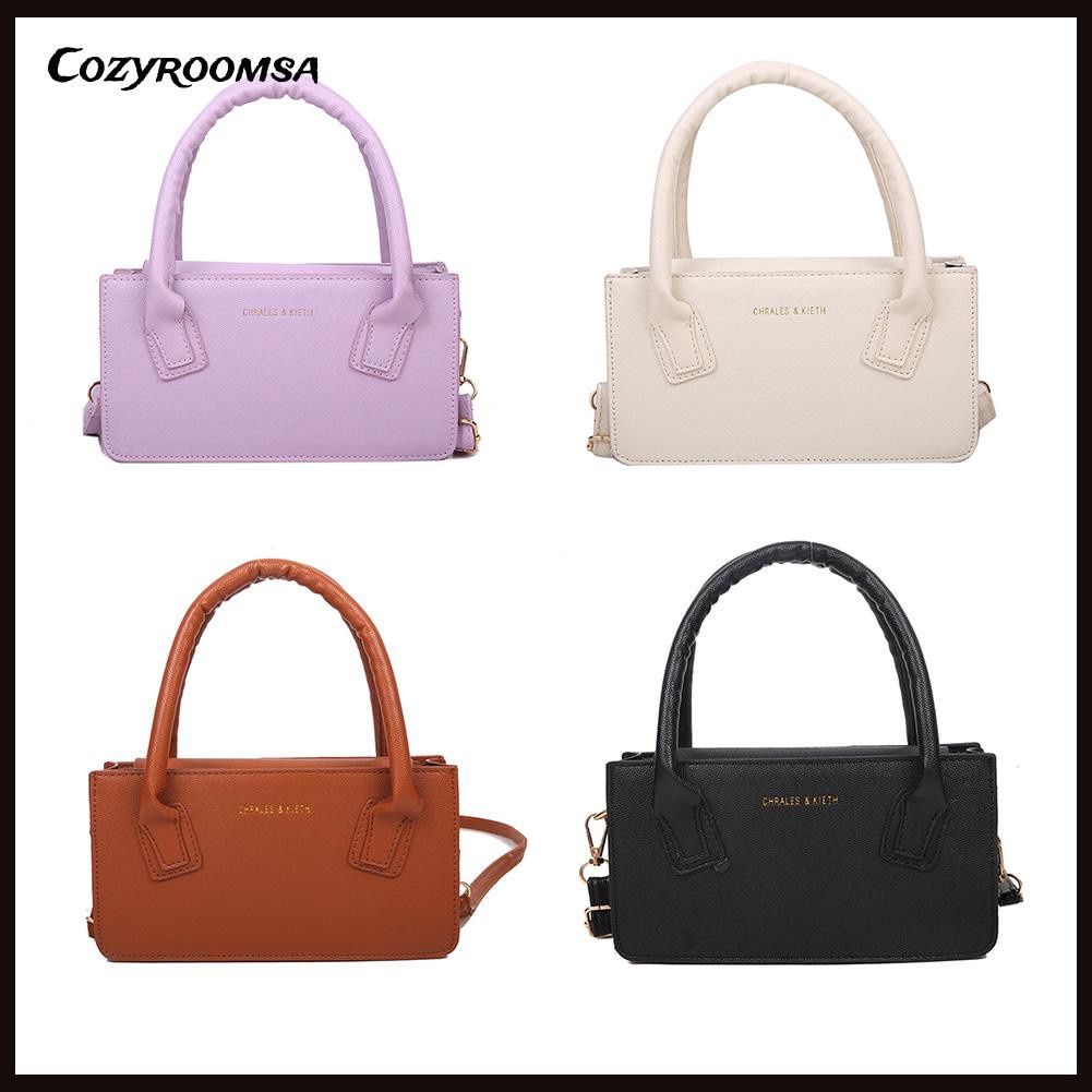 Fashion Women PU Leather Solid Color Shoulder Bag Casual Top-handle Handbag