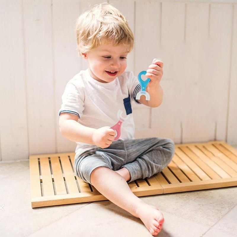 Bàn chải đánh răng hình chữ u bằng silicone cho bé 2-12 tuổi