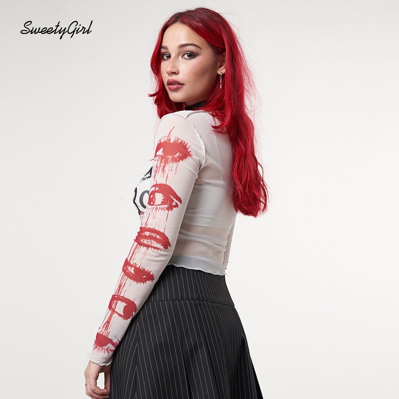 Áo Thun Dài Tay Cổ Tròn Phối Màu Tương Phản Thời Trang 2022 Y2k Cho Nữ