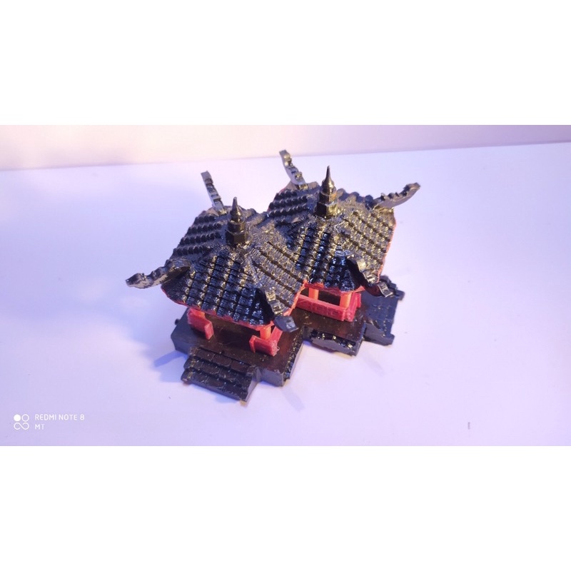 Chòi kép, nhà kép mini - phụ kiện trang trí bể cá, tiểu cảnh, sân vườn, hòn non bộ