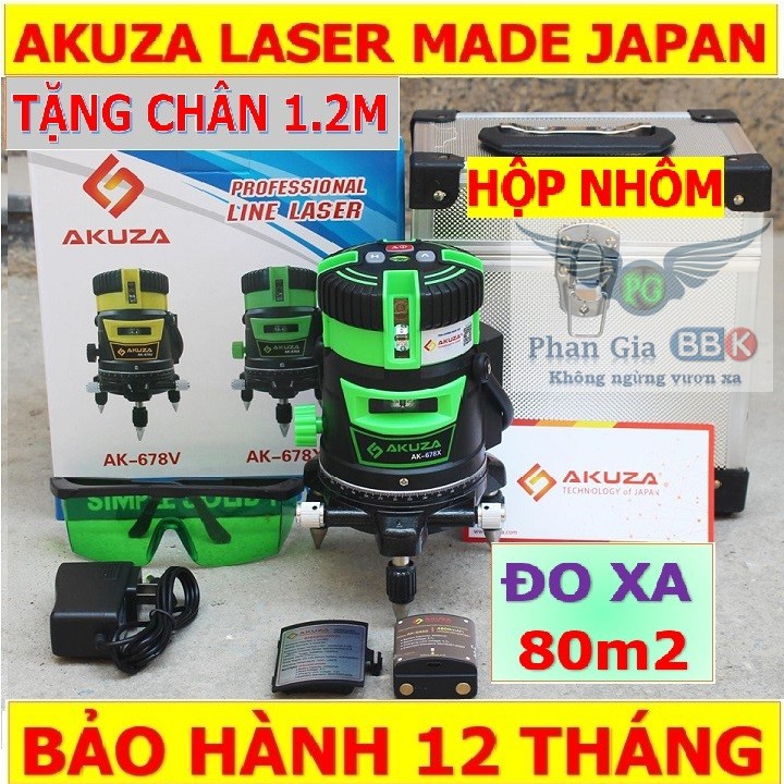 Máy cân bằng laser 5 tia xanh AKUZA