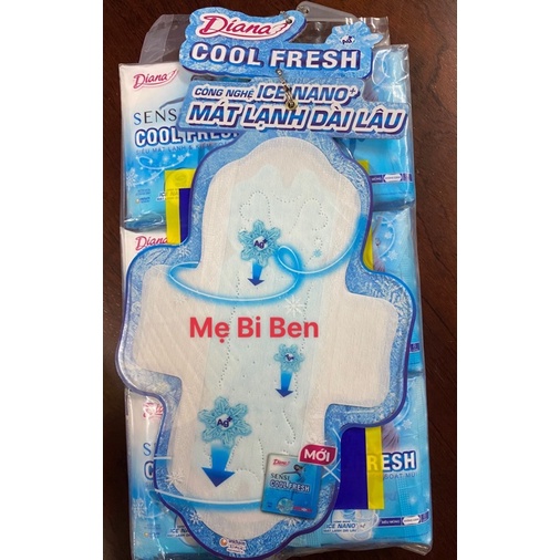 [GÓI LỚN 20+2M] Băng vệ sinh Diana Sensi Cool Fresh siêu mỏng cánh gói 20 miếng - Chính Hãng