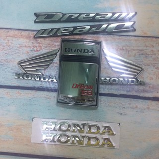 TRỌN  bộ tem nổi  logo độ xe dream ll ,decal chữ nổi xe dream 2 ,màu bạc