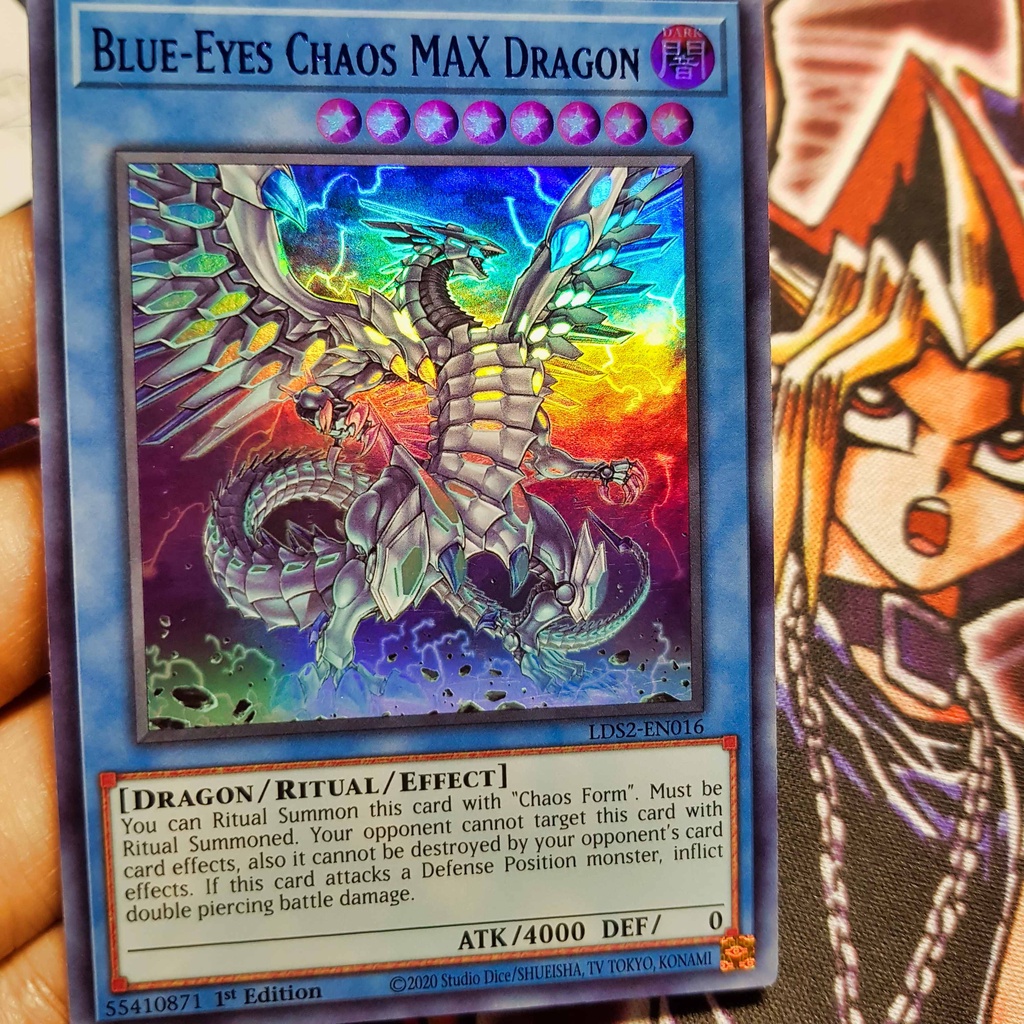 Thẻ bài Yugioh chính hãng | Blue-Eyes Chaos MAX Dragon | LDS2 Ultra Rare