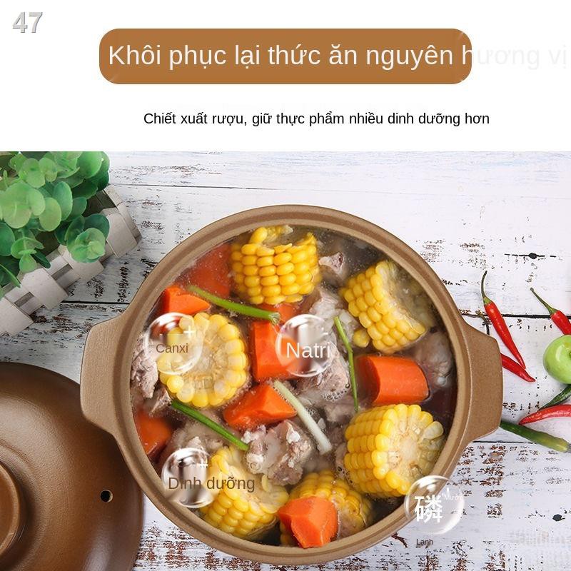 FPingding soong, cát không tráng men, nồi nông, súp chịu nhiệt độ cao, và cháo gốm, hầm nông dùng gas ngọn lửa mở