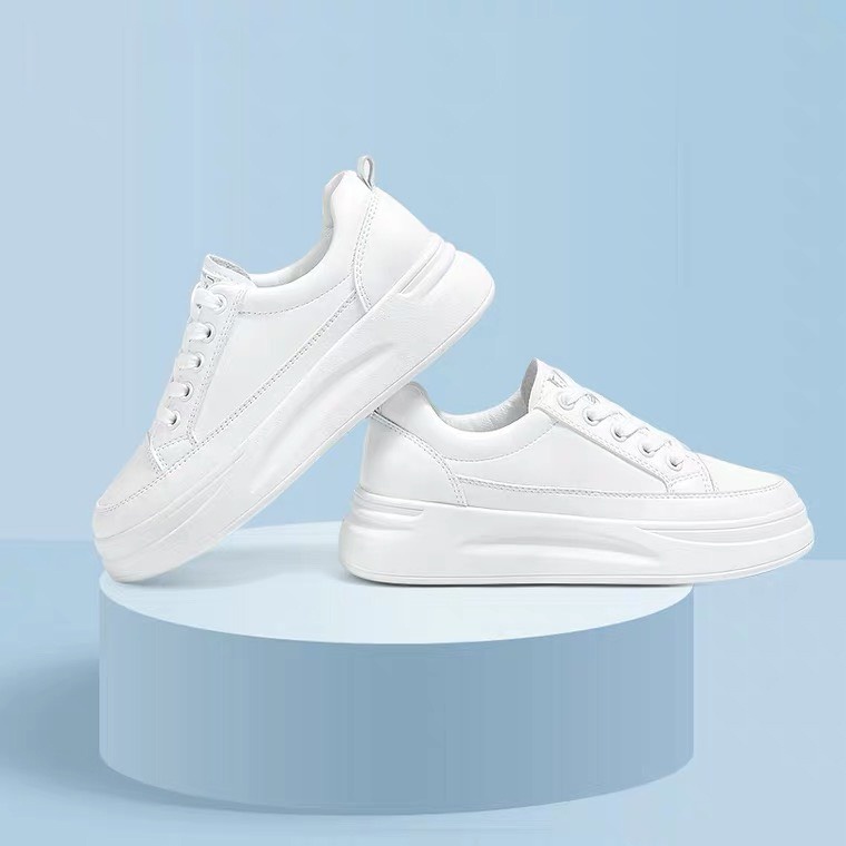 Giày Thể Thao Nữ MEELY Màu Trắng Sneaker Ulzzang Đế Bằng Kiểu Basic - BCA01