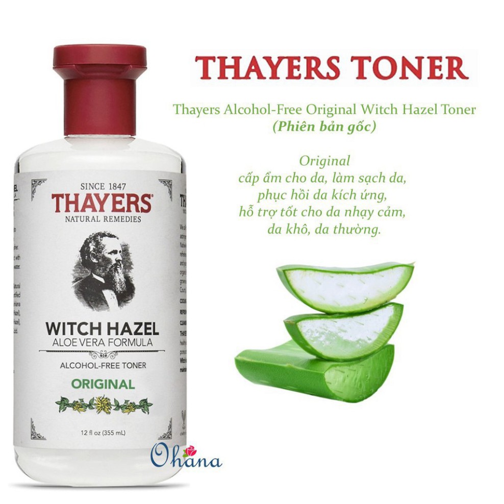 [Chính Hãng] Nước Cân Bằng Da Không Cồn Phiên Bản Gốc - Thayers Witch Hazel Alcohol-Free Toner Original 355ml