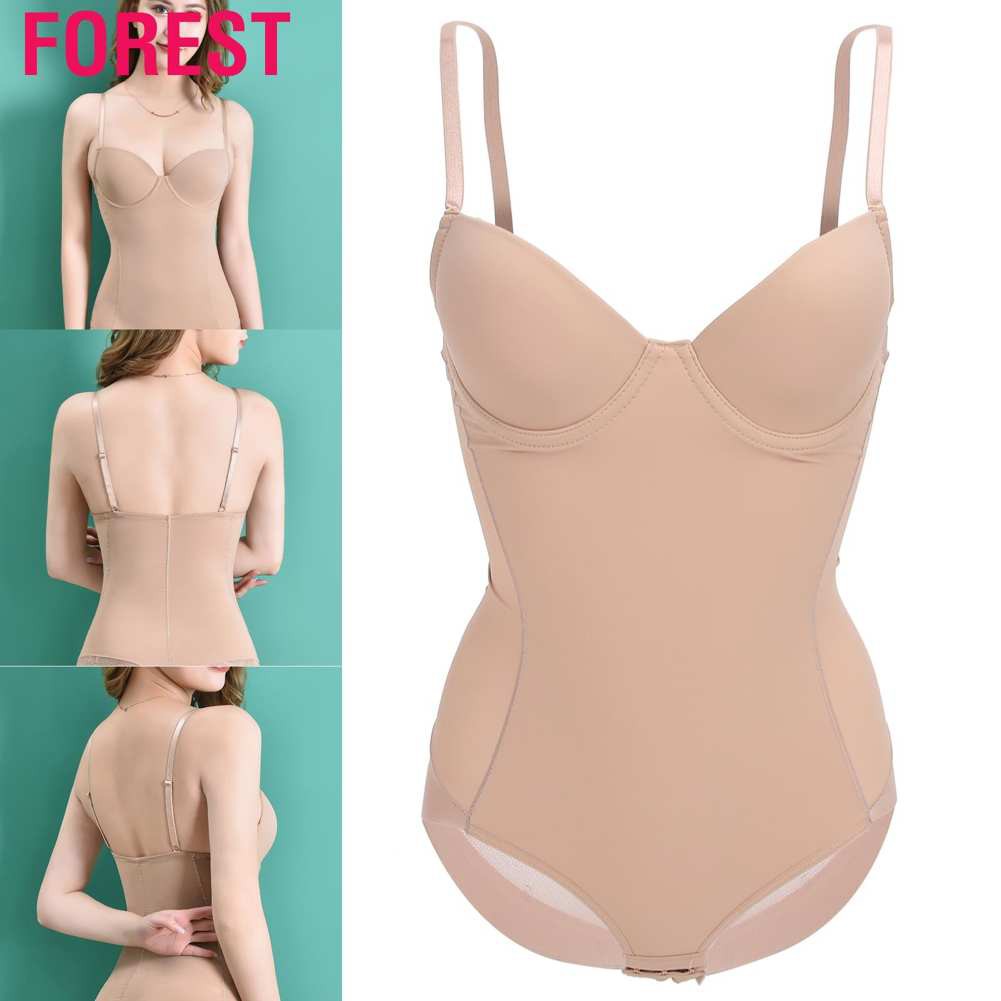 Forest Women Shapewear with Bra Waist Trainer Corset Slimming Body Shaping Bodysuit (Coffee)