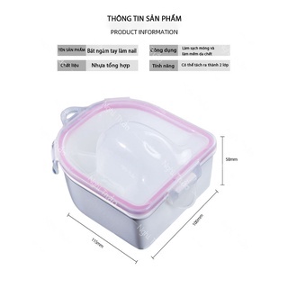 Bát ngâm tay 2 lớp chất liệu nhựa chuyên dùng làm nail