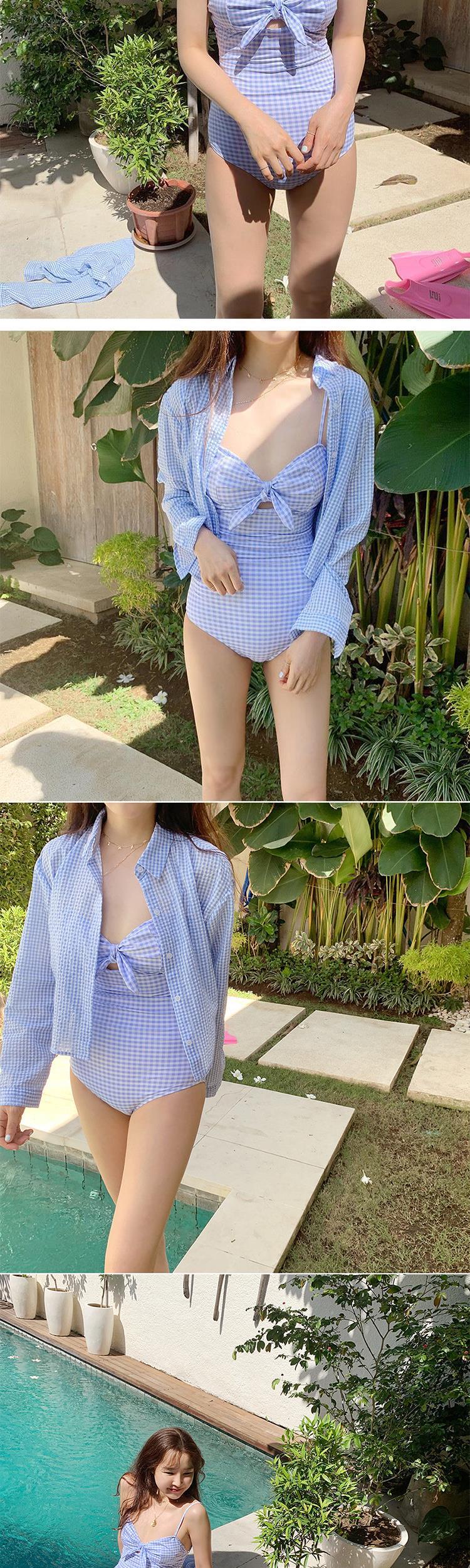 Đồ Bơi Một Mảnh Họa Tiết Ca Rô Phong Cách Hàn Quốc Quyến Rũ Dành Cho Nữ | BigBuy360 - bigbuy360.vn