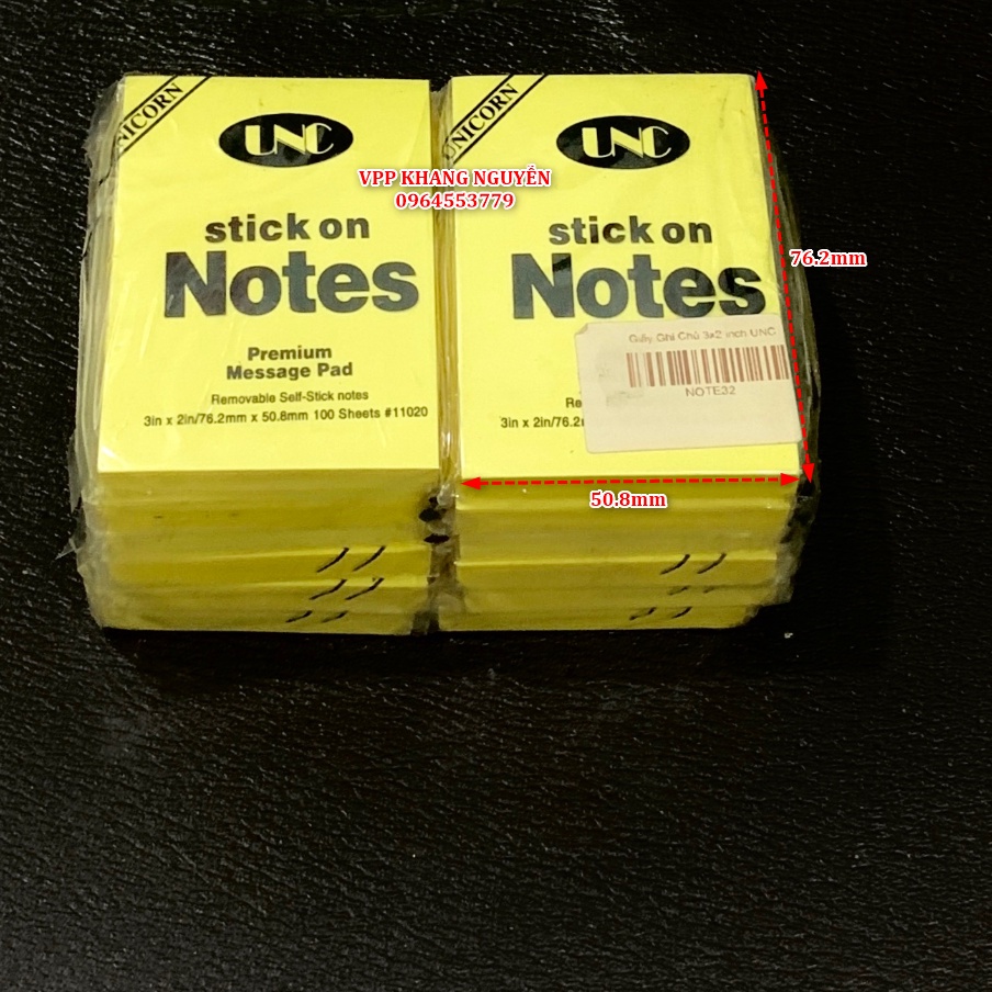 1 LỐC GIẤY NOTE VÀNG UNC