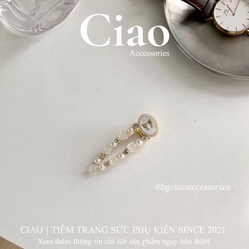 [HOẢ TỐC 1H] Kẹp tóc/ Phụ kiện tóc kim loại thiết kế đính đá sang trọng mã 19 Ciao accessories