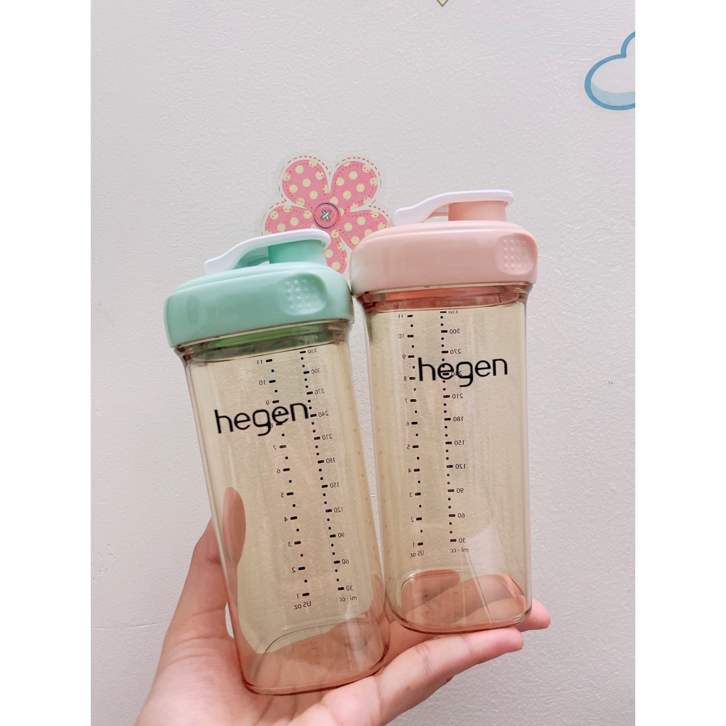 Bình uống nước Hegen PPSU 330ml đủ màu chính hãng cho bé 24 tháng 24M+