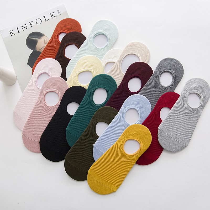 Tất cổ thuyền peppermint 22332 màu trơn phong cách mới tùy chọn