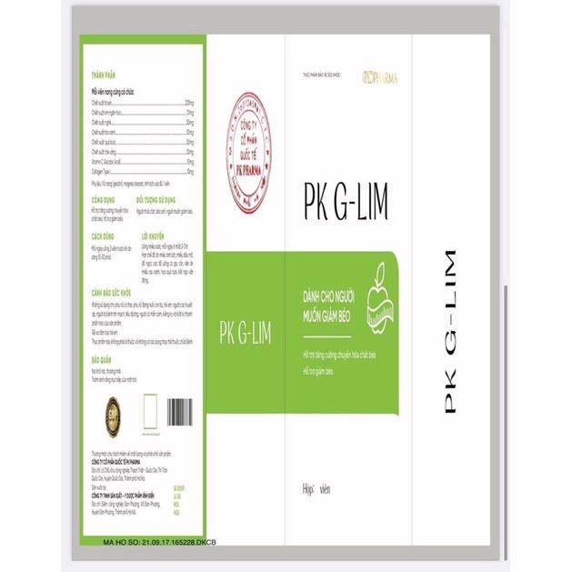 [CHÍNH HÃNG] Giảm cân táo PK GLim Dr Lacir