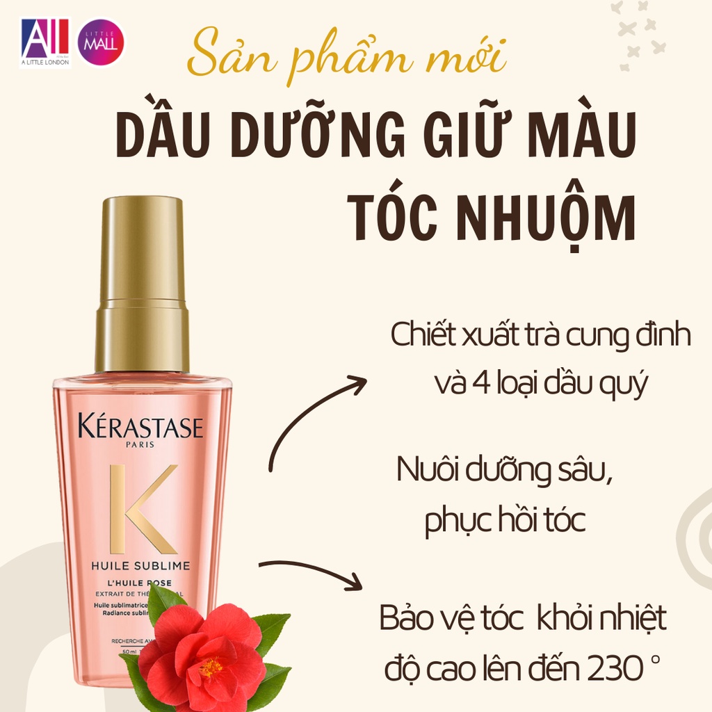 Dầu dưỡng giữ màu tóc nhuộm Kerastase Elixir Ultime L’Huile Rose 50ml (Bill Anh)