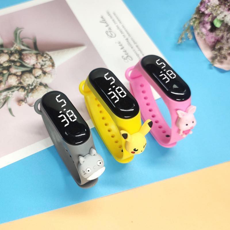 ĐỒNG HỒ ĐIỆN TỬ DISNEY TRẺ EM CÓ MÀN HÌNH LED VÀ DÂY ĐEO HÌNH THÚ CHO BÉ