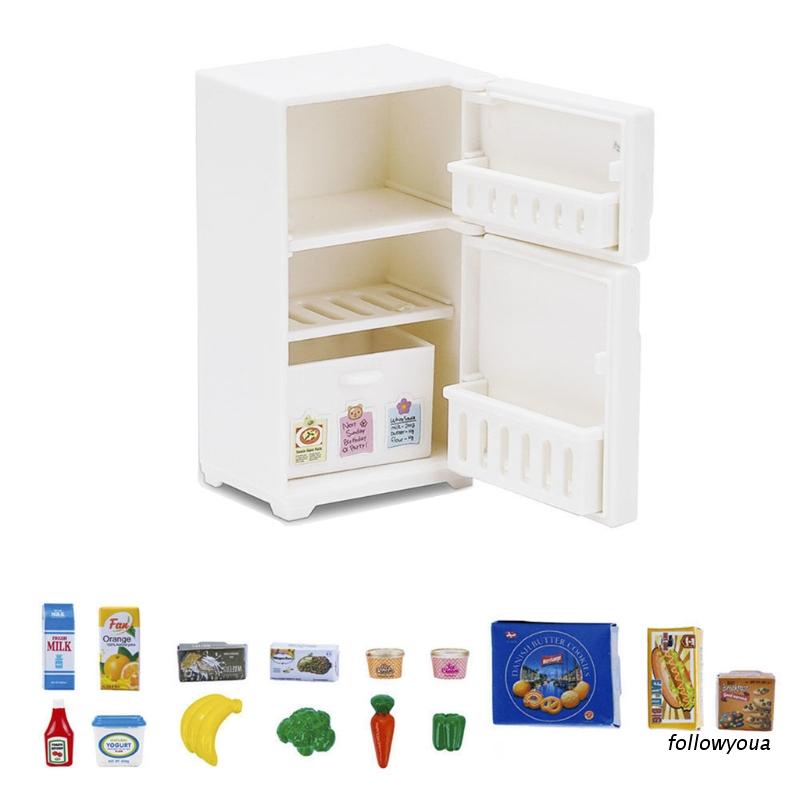 Bộ Đồ Chơi Tủ Lạnh Mini Cho Nhà Búp Bê
