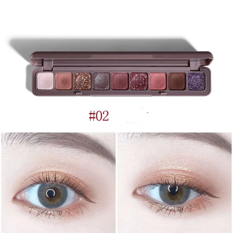 Bảng phấn mắt 9 màu Lameila chống thấm nước 3600 - nội địa Trung