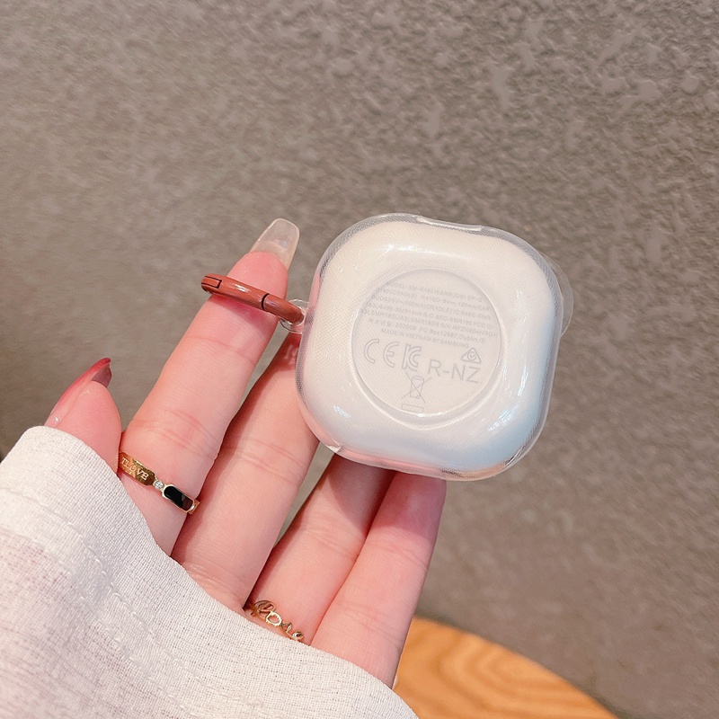 Vỏ Bảo Vệ Hộp Sạc Tai Nghe Samsung Galaxy Buds 2 / Buds Live / Buds FE / Buds 2 Pro / Buds Pro Trong Suốt Hình Chú Gấu Cho Buds2 Pro 3D Dễ Thương Kèm Vòng Nhẫn Tiện Dụng