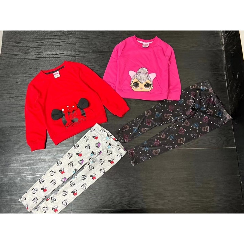 Bộ quần áo bé gái MNE LOL 2-7 tuổi  Sét bộ bé gái cotton nỉ da cá xuất dư 0822