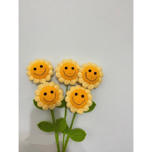 (Ảnh thật) Bó hoa tulip, hướng dương len phong cách nữ tính dễ thương tặng bạn bè, người yêu