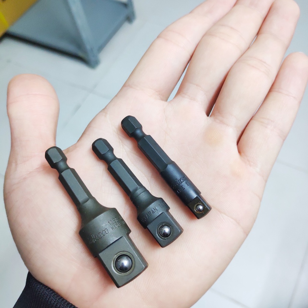 Đầu chuyển vít 6.35mm sang khẩu 1/4, 3/8, 1/2 KoKen Nhật 110-50B, 112-50B, 135e-60B - Chịu lực xoắn cao