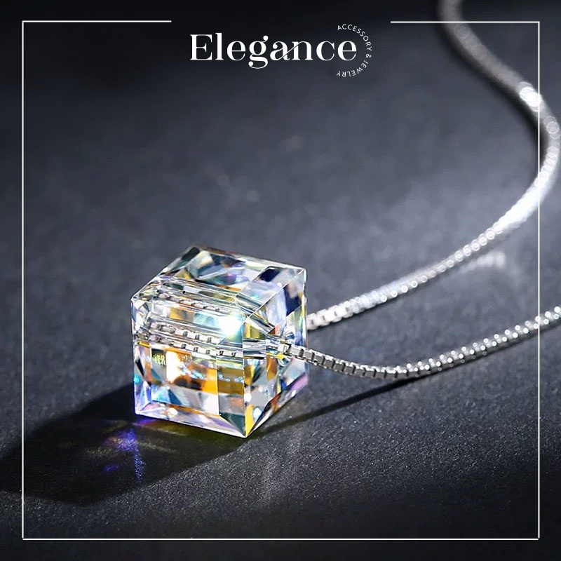 [Chính Hãng] Dây Chuyền, Vòng Cổ Bạc Nữ Mặt Đá Swarovski