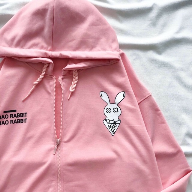 Áo khoác nam nữ nỉ ngoại dây kéo in thỏ Raabbbit | BigBuy360 - bigbuy360.vn