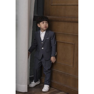 Bộ vest bé trai màu xanh xám