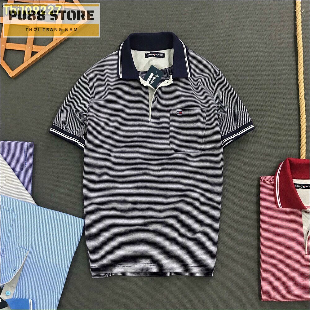 [Mã SRBACK010912 hoàn 20K xu đơn 50K] Áo Polo Nam PL05AH Áo Phông Nam Có Cổ, Sọc Ngang Cotton Cao Cấp Có Túi Thanh Lịch | BigBuy360 - bigbuy360.vn