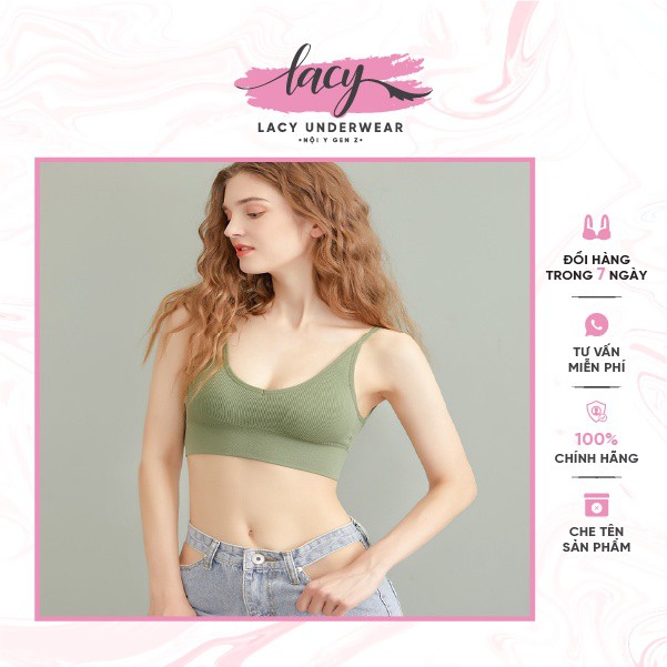 Áo Bra Nữ Lacy Hở Lưng 2 Dây Thun Gân Cá Tính Tặng Kèm Mút Áo - LC8001 - Hàng nhập khẩu