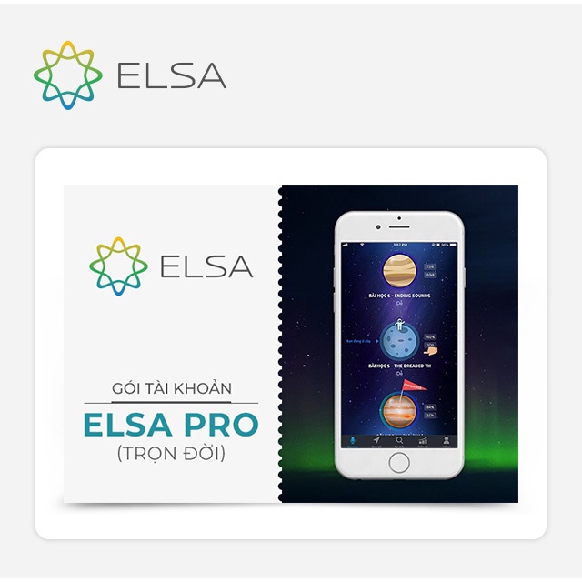 Gói tài khoản khóa học tại App ELSA pro TRỌN ĐỜI trị giá 9.500.000 VNĐ