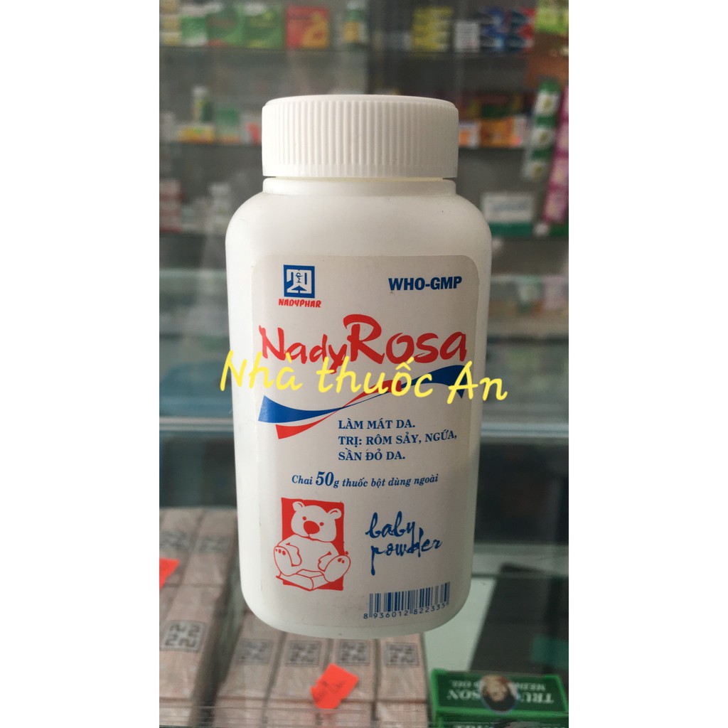 Phấn rôm sảy Nady Rosa 50g 80g