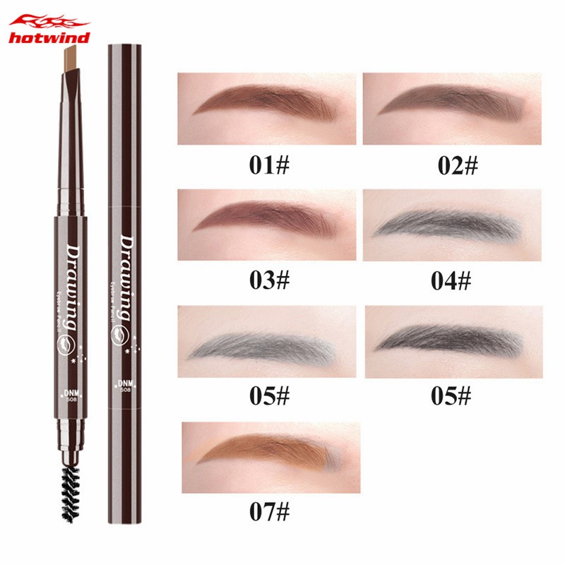 HW DNM Automatic Rotation Eyebrow Pen Long Lasting Natural Waterproof Anti-sweat Brow Makeup Tool