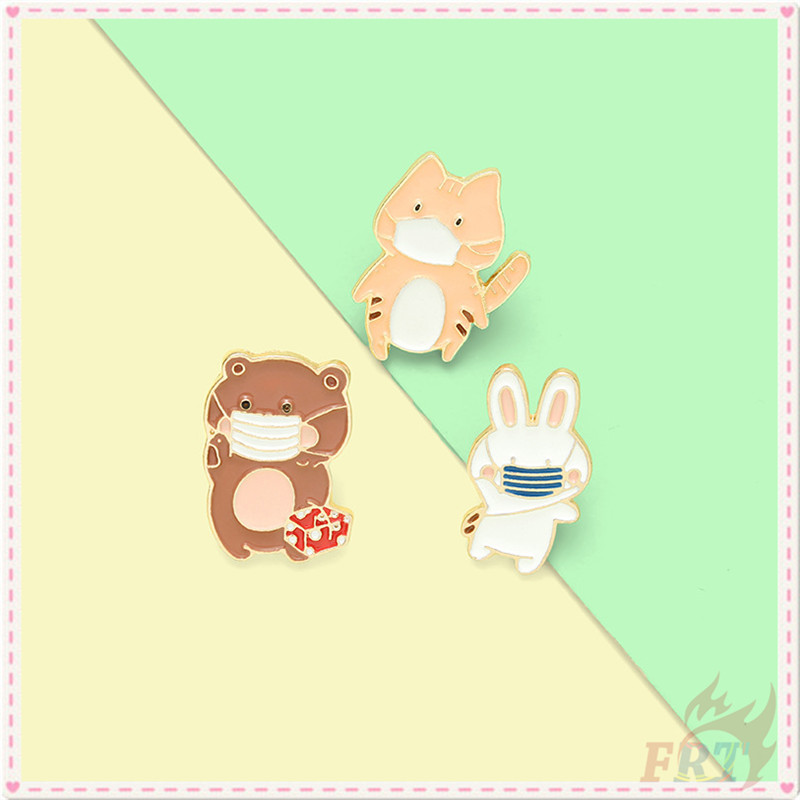 ★ Self-protection Cartoon Animals Series 01：Cat / Rabbit / Bear Brooches ★ 1Pc Fashion Doodle Enamel Pins Backpack Button Badge Brooch